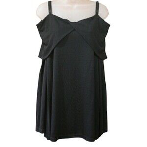 Staples Black off Shoulder Long Line Top Blouse NWT NOS LG